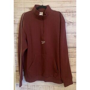 Reebok Women's Half Zip Sweater Burgundy Large